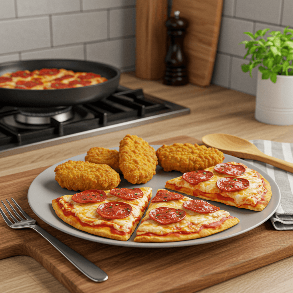 Ultimate Chicken Nugget Pepperoni Pizza Delight