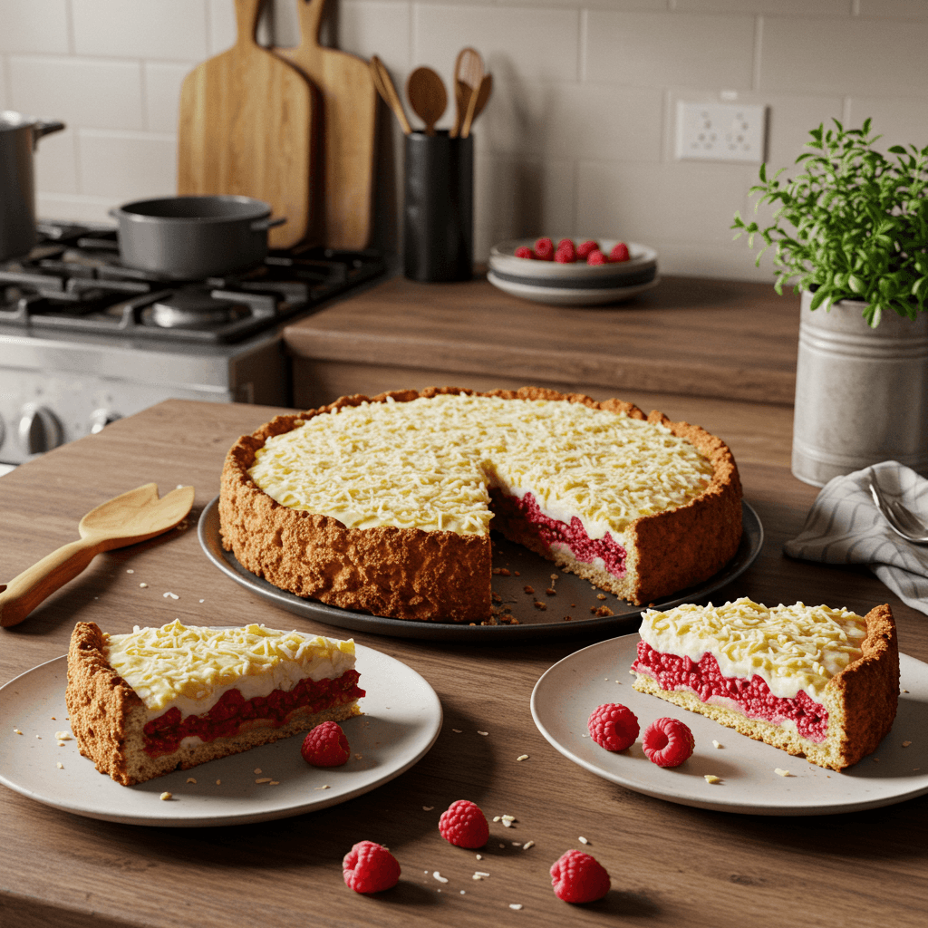 White Chocolate Raspberry Sourdough Biscuit Torte