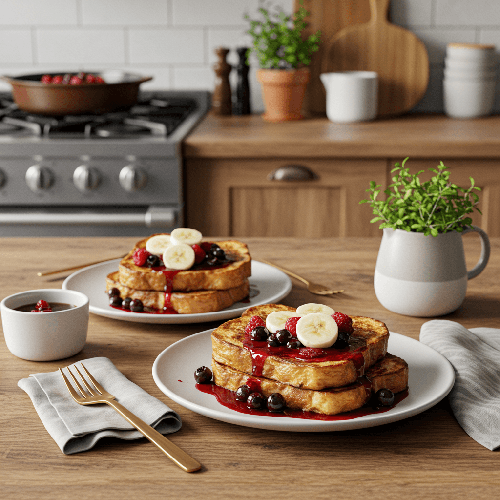 Berry Brioche French Toast with Fresh Berry Compote