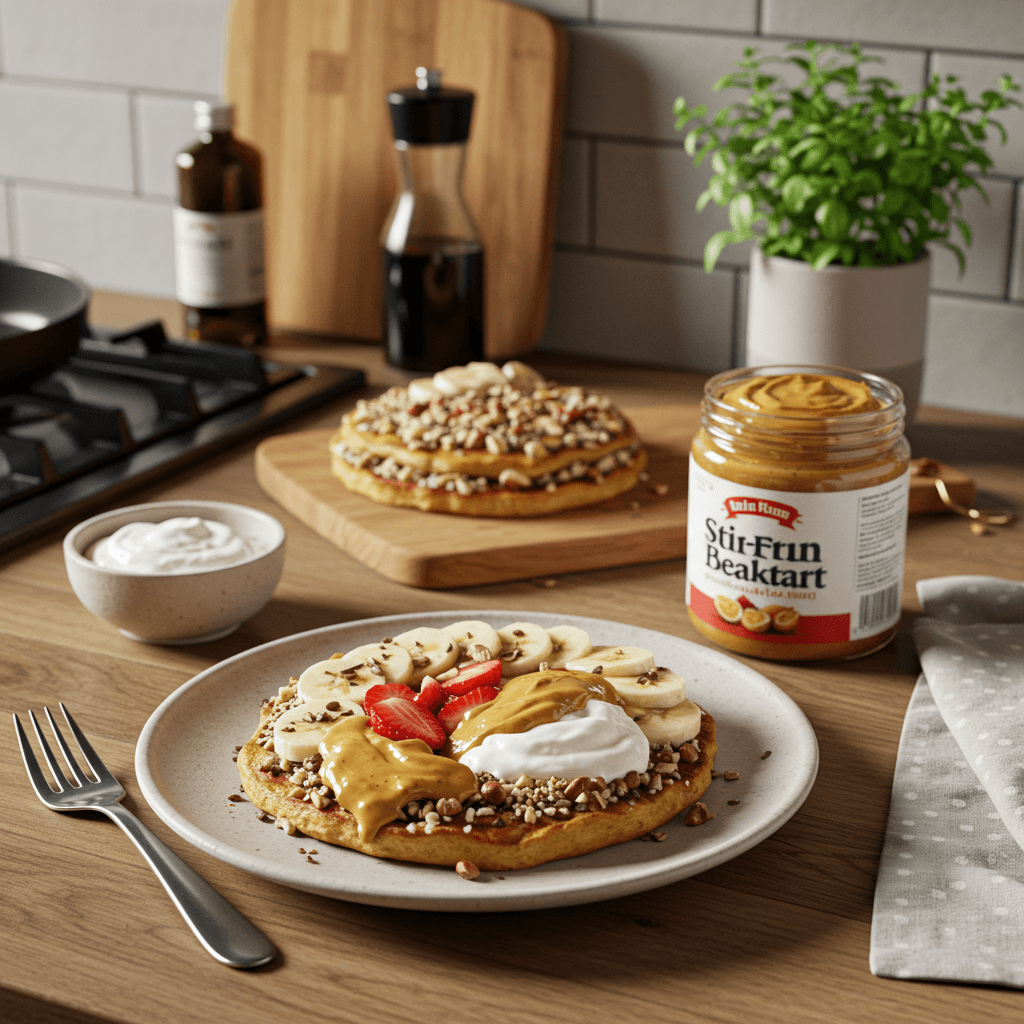 Decadent Stir-Fried Breakfast Parfait with Greek Yogurt & Peanut Butter