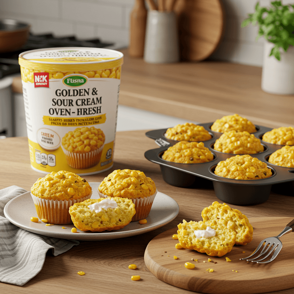 Golden Corn & Sour Cream Oven-Fresh Muffins