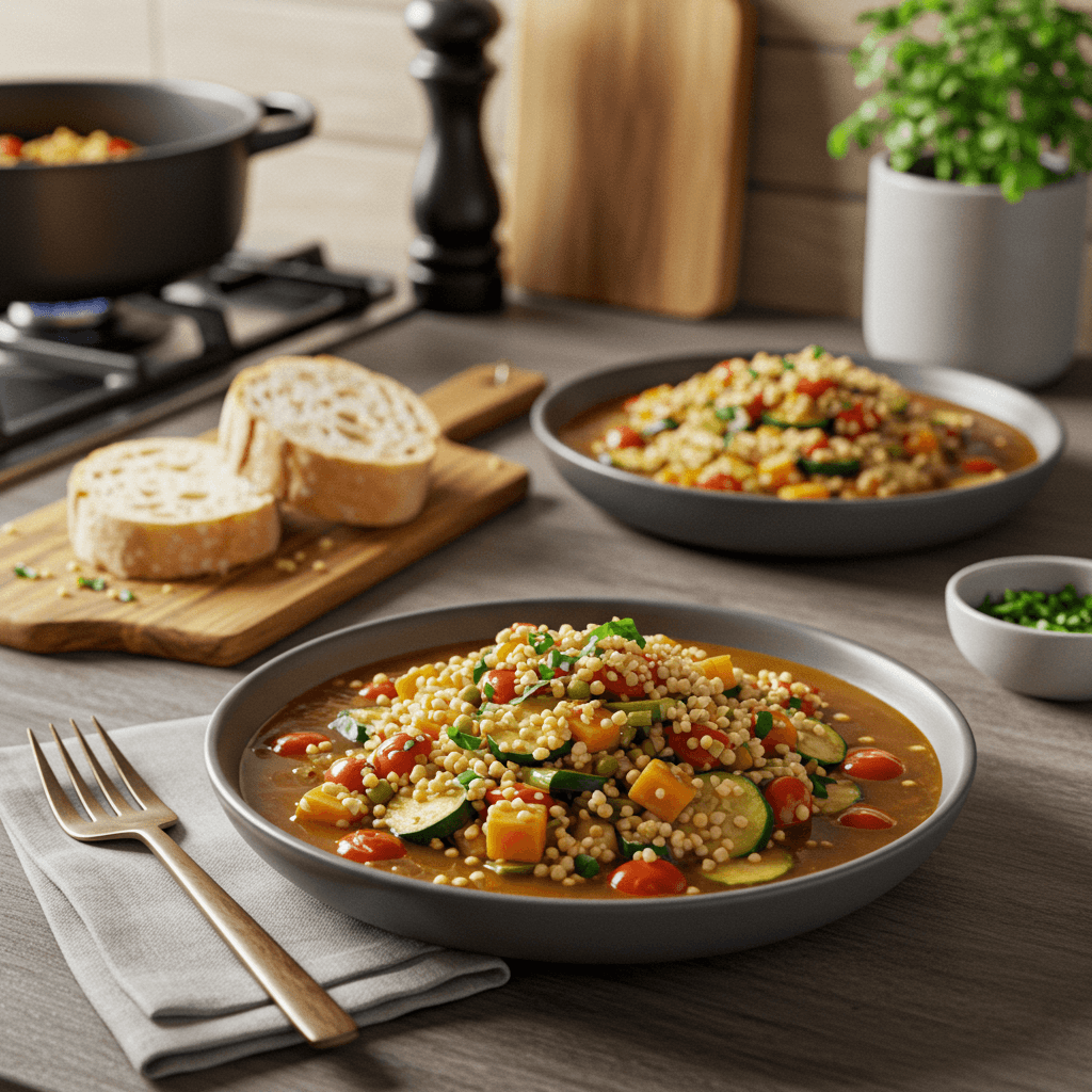 Hearty Fregola and Vegetable Minestrone