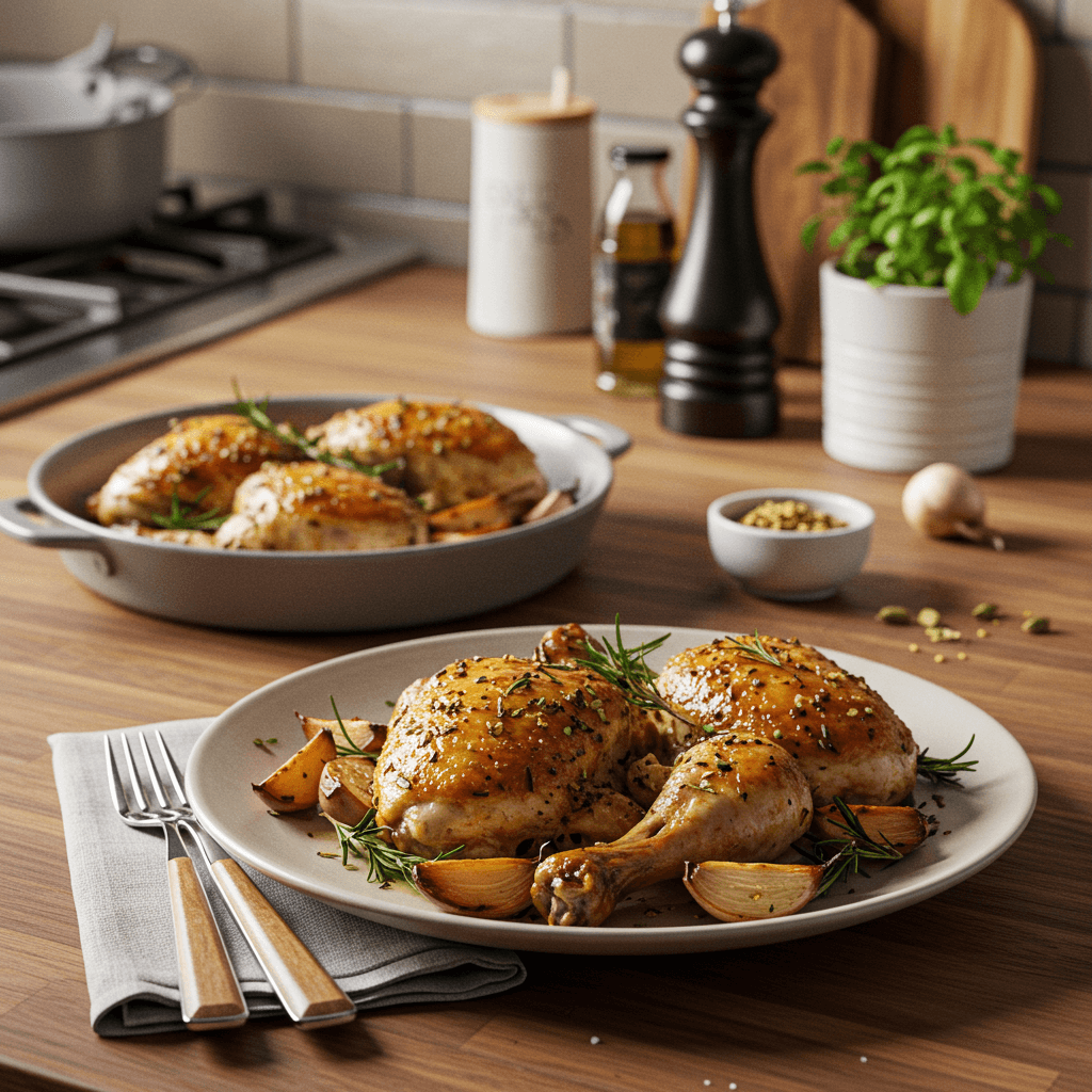 Herb-Infused Roasted Chicken Quarters with Savory Spices