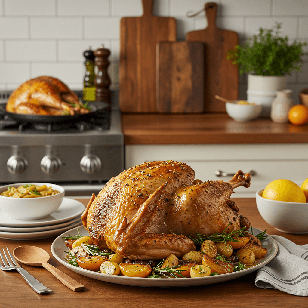 Herb-Infused Roasted Turkey with Citrus-Butter Glaze