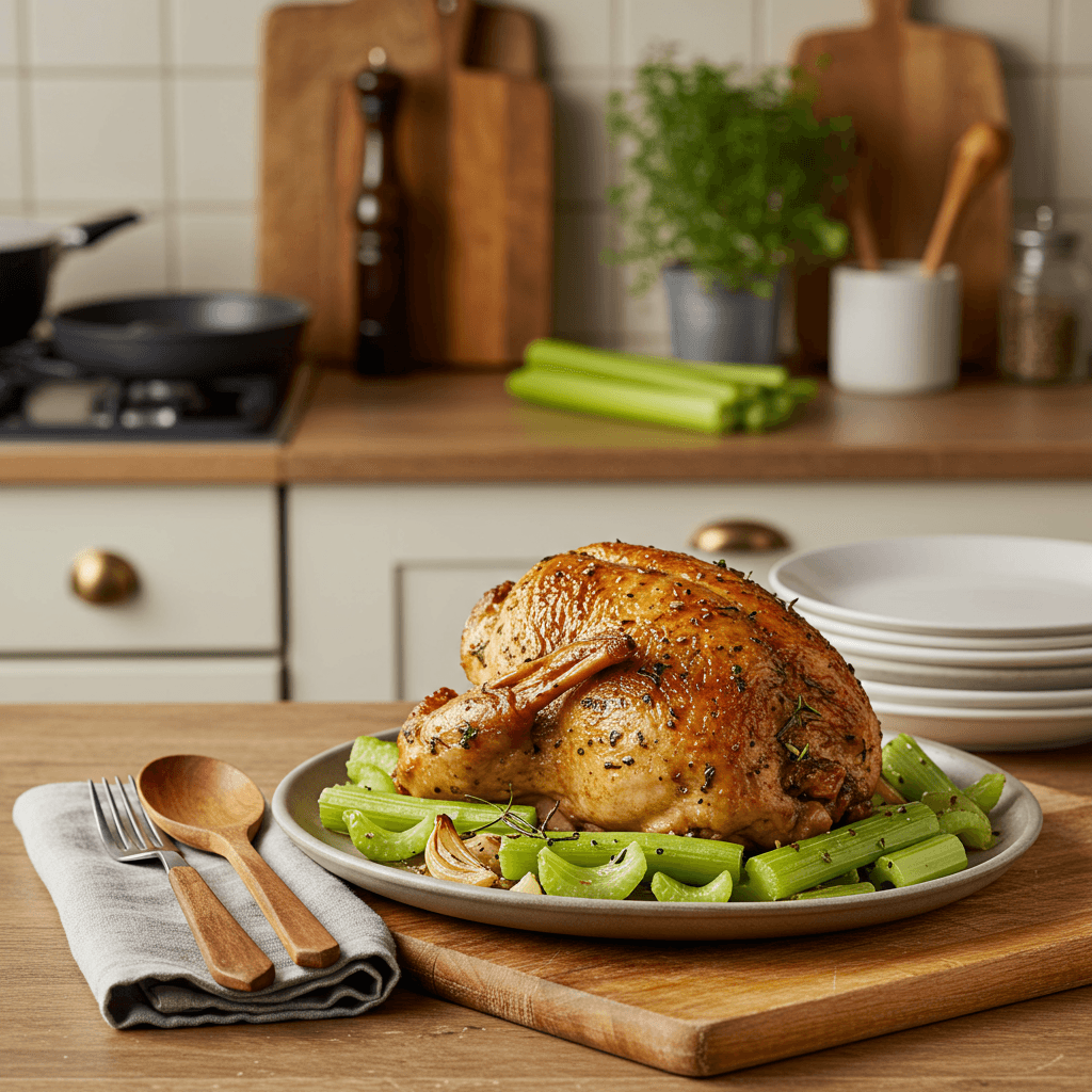 Herb-Roasted Turkey with Savory Onion and Celery