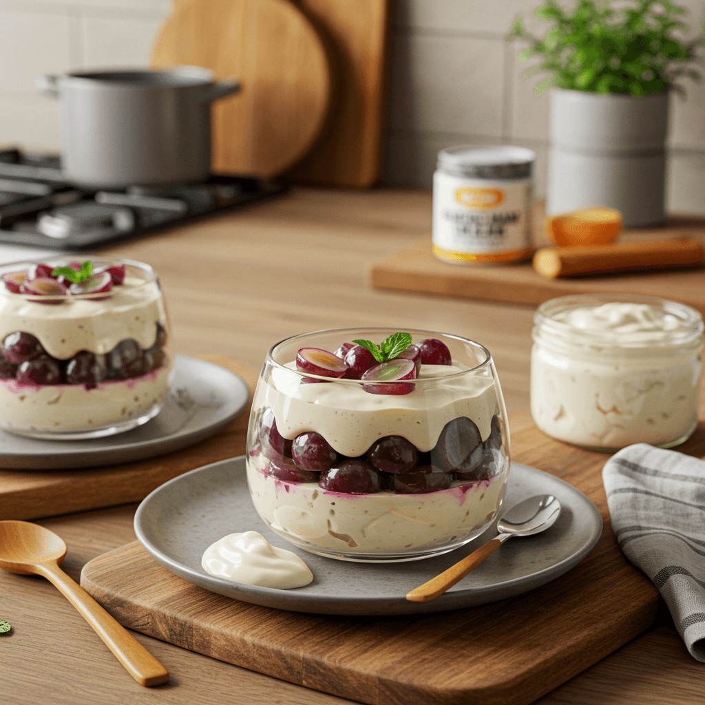 Irresistible Grape Parfait with Brown Sugar Sour Cream