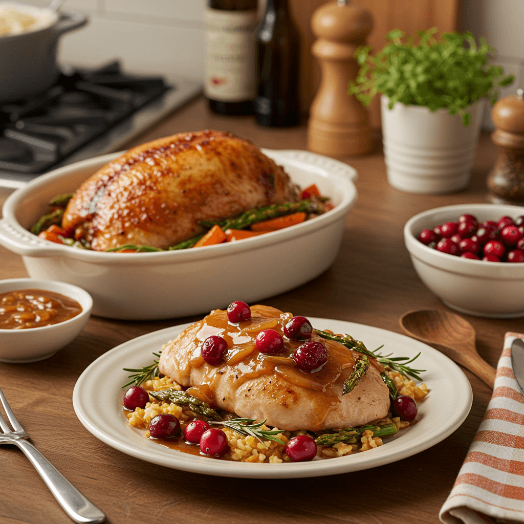 Savory Crock Pot Turkey Breast with Cranberry Glaze