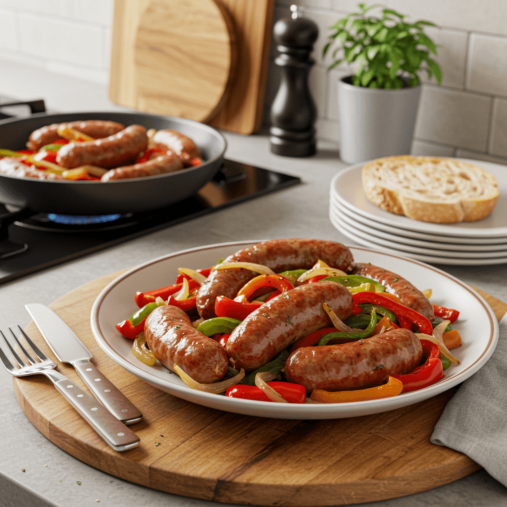 Savory Oven-Baked Sausage with Peppers and Onions