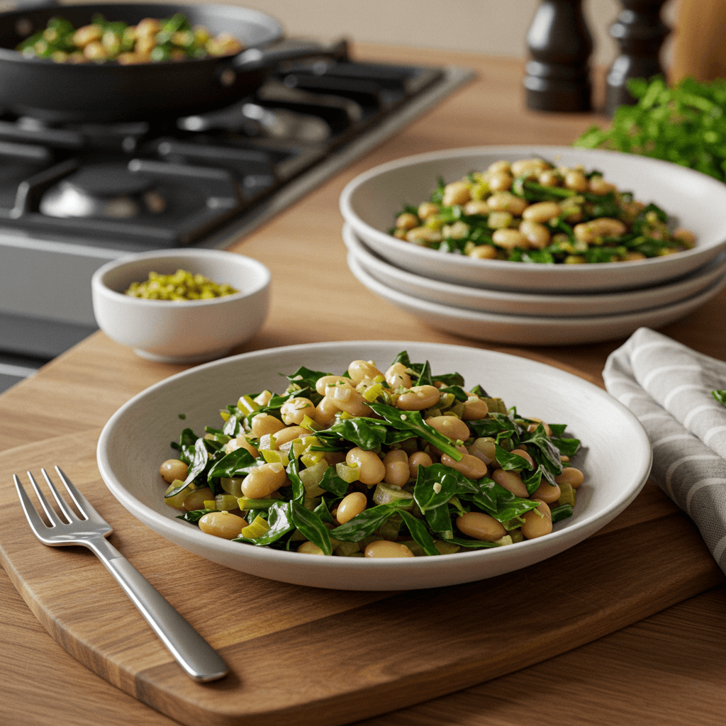 Savory White Bean and Greens Sauté
