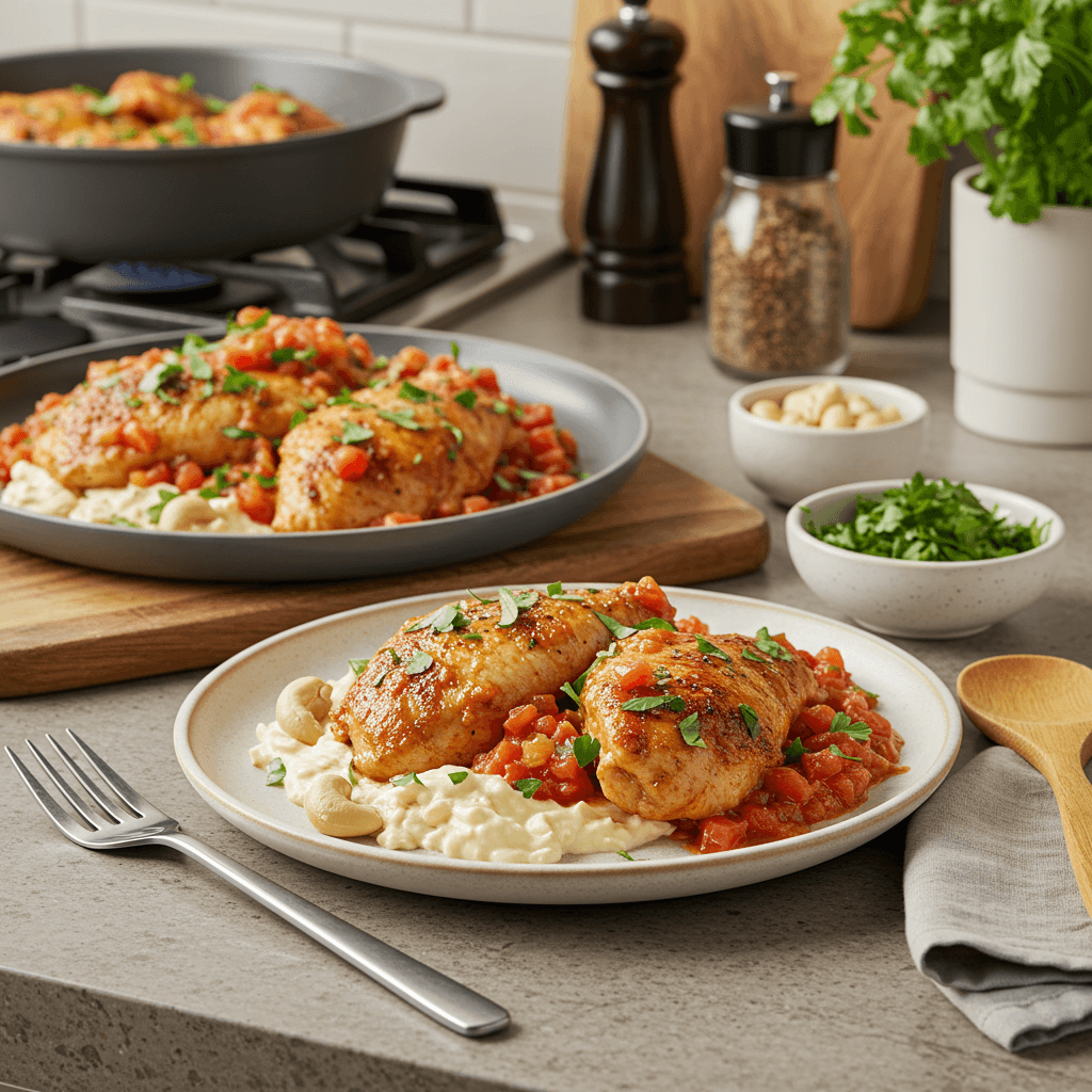 Stove-Top Chicken with Salsa and Cashew Cream Sauce